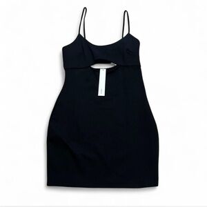 NWT Aqua Bloomingdale’s Exclusive Black Mini Dress with Cut-Out Design. Size M